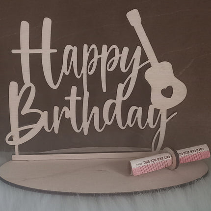 Geldgeschenk, Happy Birthday aus Holz