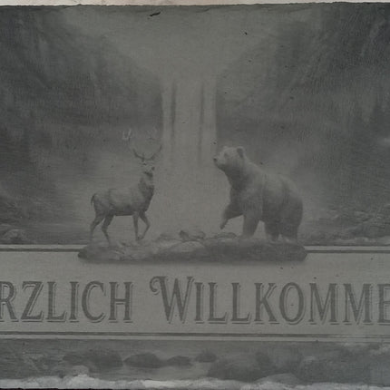 Schiefer Willkommensschild, Schild, Herzlich Willkommen