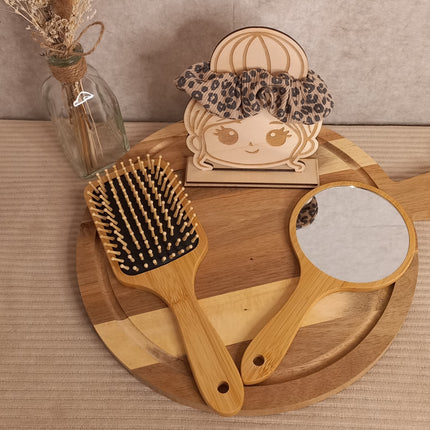 Scrunchie, Scrunchiehalter, Bürste und Spiegel im Set