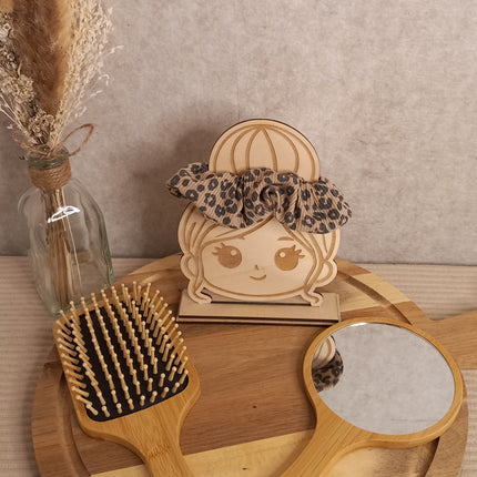Scrunchie, Scrunchiehalter, Bürste und Spiegel im Set