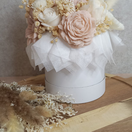 Blumenstrauß Vanille / Natur, Blumen, Wachsblumen aus 100 % Rapswachs, Blumenbouquet