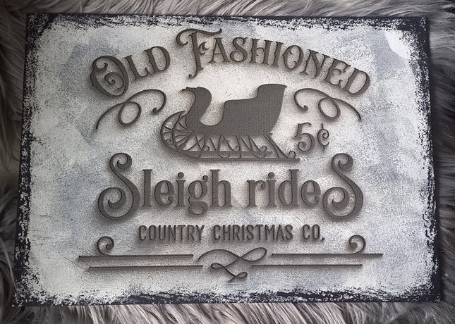 Shabby Style Weihnachtsbild / Schild aus Holz