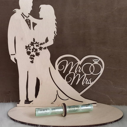 Geldgeschenk, Holz, Hochzeit, Just Married