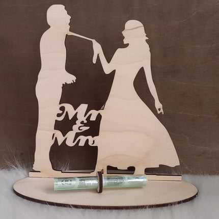 Geldgeschenk, Holz, Hochzeit, Just Married