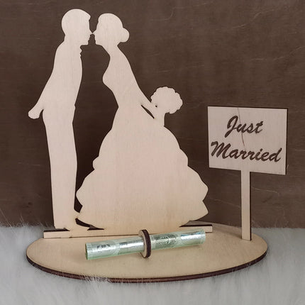 Geldgeschenk, Holz, Hochzeit, Just Married