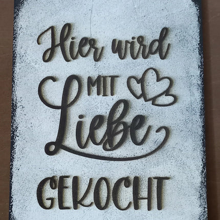 Shabby Chic Style, Schild aus Holz