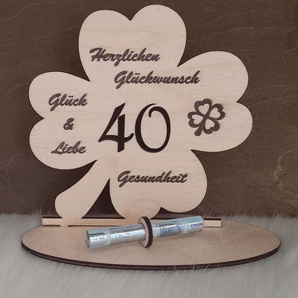 Geldgeschenk Geburtstag Kleeblatt