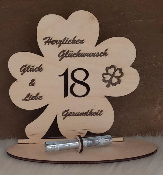 Geldgeschenk Geburtstag Kleeblatt