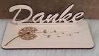 DANKE mit PUSTEBLUME, Geschenk aus Holz, einfach mal DANKE sagen, gelasert und graviert