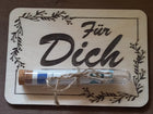 Geldgeschenk aus Holz mit Reagenzglas aus Kunststoff, Geburtstagskarte, Karte aus Holz, Geburtstagstafel, Geschenkkarte