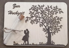 Geldgeschenk aus Holz mit Reagenzglas aus Kunststoff, ZUR HOCHZEIT, Geschenkkarte, Geburtstagskarte