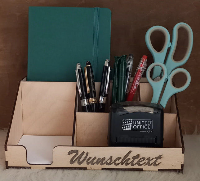 Schreibtisch - Organizer aus Holz gelasert, PERSONALISIERT