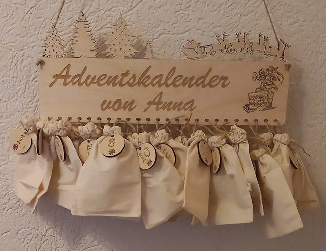 Adventskalender zum befüllen, personalisierbar