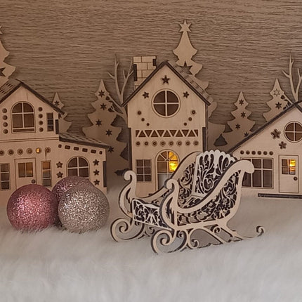 Weihnachtsdorf, 5 teiliges Set, Lichterhäuser