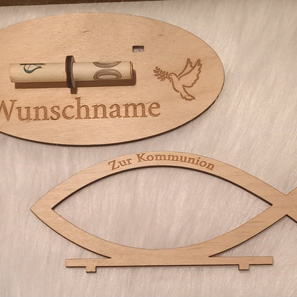 Zur Kommunion, Konfirmation, oder Taufe. Personalisierbar mit dem Wunschnamen