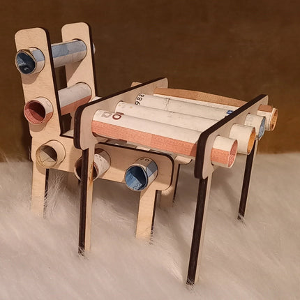 Geldgeschenk, TISCH aus Holz