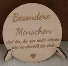 BESONDERE MENSCHEN, Holzplatte in verschiedenen Größen aus 3mm Birkenholz gelasert, Geschenk, Mitbringsel, Aufmerksamkeit, Geschenk