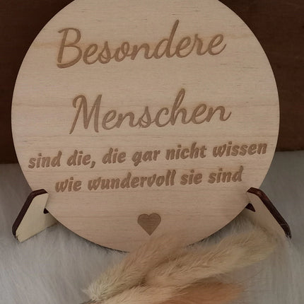 BESONDERE MENSCHEN, Holzplatte in verschiedenen Größen aus 3mm Birkenholz gelasert, Geschenk, Mitbringsel, Aufmerksamkeit, Geschenk