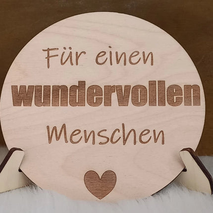 Für einen WUNDERVOLLEN Menschen, Holzplatte in verschiedenen Größen aus 3mm Birkenholz gelasert, Geschenk, Mitbringsel, Aufmerksamkeit
