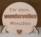 Für einen WUNDERVOLLEN Menschen, Holzplatte in verschiedenen Größen aus 3mm Birkenholz gelasert, Geschenk, Mitbringsel, Aufmerksamkeit