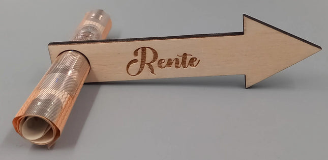 Geldgeschenk, Pfeil mit RENTE