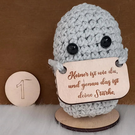 Positive Kartoffeln, personalisierbar. Mit Sprüchen die motivieren, oder Deinem eigenen Spruch. Mit Holzschildchen, Holzboden
