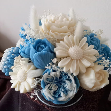 Blumenbouquet, Blumenstrauß, Blumen aus Rapswachs, vegan, umweltfreundlich