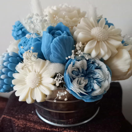 Blumenbouquet, Blumenstrauß, Blumen aus Rapswachs, vegan, umweltfreundlich