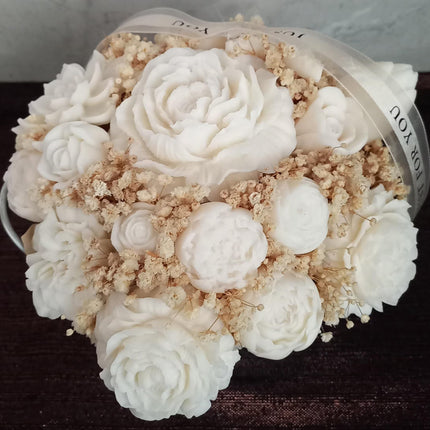 Blumenbouquet, Blumenstrauß, Blumen aus Rapswachs, vegan, umweltfreundlich