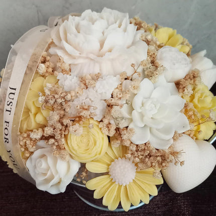 Blumenbouquet, Blumenstrauß, Blumen aus Rapswachs, vegan, umweltfreundlich
