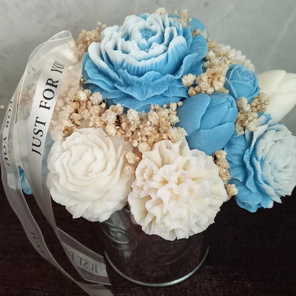 Blumenbouquet, Blumenstrauß, Blumen aus Rapswachs, vegan, umweltfreundlich