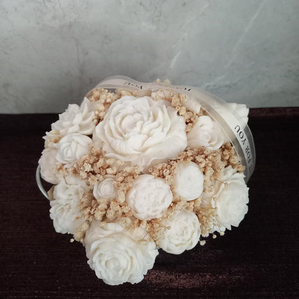 Blumenbouquet, Blumenstrauß, Blumen aus Rapswachs, vegan, umweltfreundlich