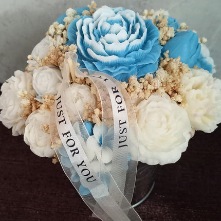 Blumenbouquet, Blumenstrauß, Blumen aus Rapswachs, vegan, umweltfreundlich