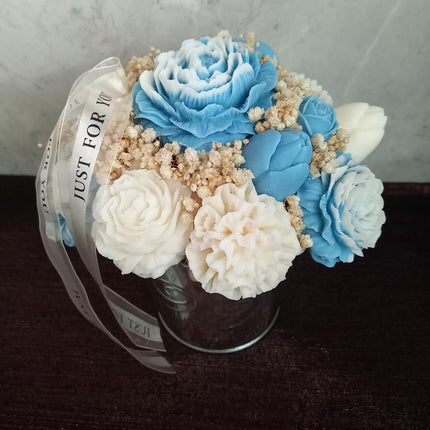 Blumenbouquet, Blumenstrauß, Blumen aus Rapswachs, vegan, umweltfreundlich