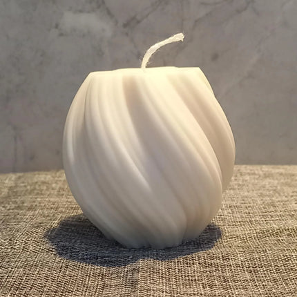 SWIRL, WELLEN, ABSTRAKTE Form, 3er Set oder einzeln, Kerze aus Rapswachs handgegossen