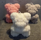 Teddy, Teddybär mit Herz, Kerze aus Rapswachs handgegossen