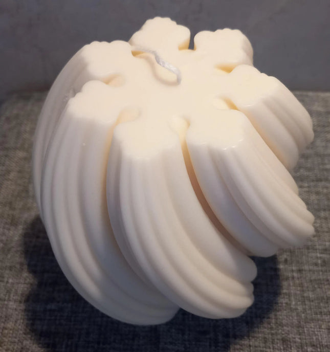 SWIRL, WELLEN, ABSTRAKTE Form, Große Kerze aus Rapswachs handgegossen