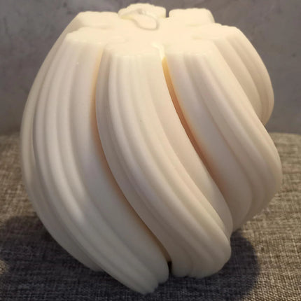 SWIRL, WELLEN, ABSTRAKTE Form, Große Kerze aus Rapswachs handgegossen