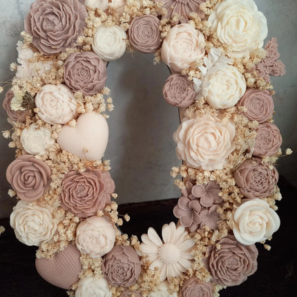 Zahlen aus Blumen, Blumen aus Rapswachs, HOCHZEIT, GEBURT, TAUFE, Geburtstag, einzigartig, Unikate, ca. 30,0 cm Hoch