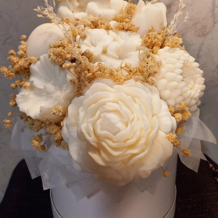 Baby Geschenk, Zur Geburt, verschiedene Farben, Babyparty, Blumen, Wachsblumen aus 100 % Rapswachs, Blumenbouque