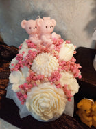 Baby Geschenk, Zur Geburt, verschiedene Farben, Babyparty, Blumen, Wachsblumen aus 100 % Rapswachs, Blumenbouque