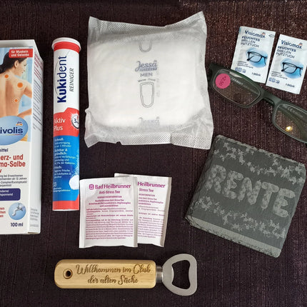 RENTE ROLLATOR, Rentnerbox/ Rentnerkorb, Ruhestand. Zur Rente, lustiges Geschenk für Mann oder Frau zum Renteneintritt, Schieferuntersetzer