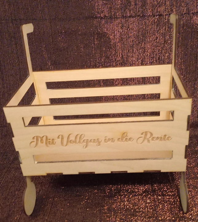 RENTE ROLLATOR, Rentnerbox/ Rentnerkorb, Ruhestand. Zur Rente, lustiges Geschenk für Mann oder Frau zum Renteneintritt, Schieferuntersetzer