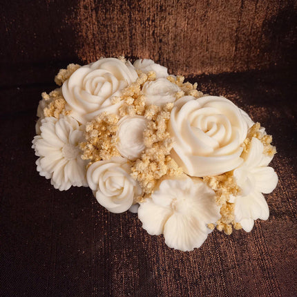 Blumenbouquet ovale Form, Blumen aus Wachs, Wachsblumen aus 100 % Rapswachs, Blumenbouquet