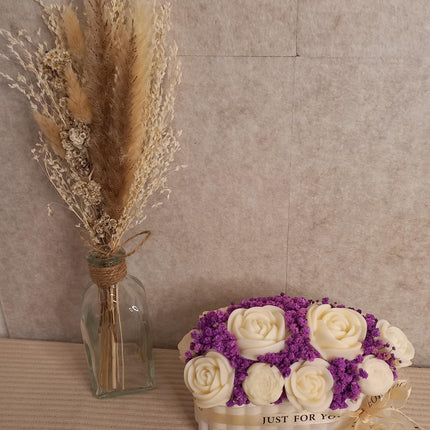 Blumenbouquet ovale Form, Blumen aus Wachs, Wachsblumen aus 100 % Rapswachs, Blumenbouquet
