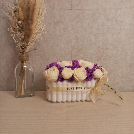 Blumenbouquet ovale Form, Blumen aus Wachs, Wachsblumen aus 100 % Rapswachs, Blumenbouquet