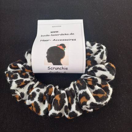 Scrunchies, verschiedene Designs Blume, Leo, Rippjersey, Musselin, Jersey, Ökotex