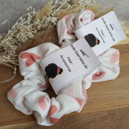 Scrunchies, verschiedene Designs Blume, Leo, Rippjersey, Musselin, Jersey, Ökotex