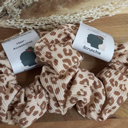 Scrunchies, verschiedene Designs Blume, Leo, Rippjersey, Musselin, Jersey, Ökotex