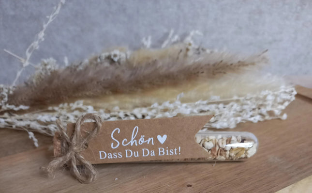 Wedding Gifts, Gastgeschenke, Weihnachtsgeschenke, Wichteln, Giveaway, Geschenke für deine Gäste, Im Reagenzgefäß aus Kunststoff, Tischdeko